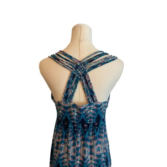 Y2K Boho Maxi Dress Womens Size Small Boho Strappy Racerback Festival Hippie - Picture 3 of 11